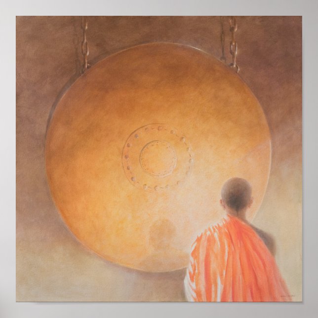 Young Buddhist Monk and Gong Bhutan 2010 Poster (Front)