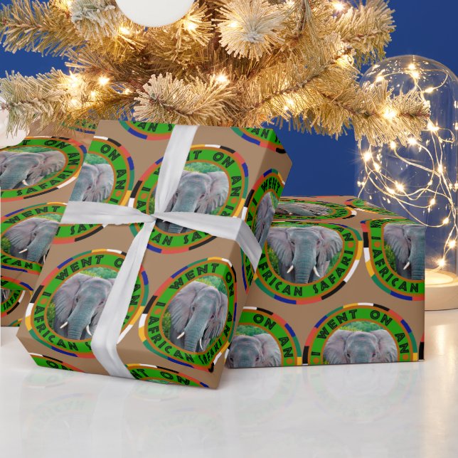 Young Bull Elephant African Safari Wrapping Paper (Holidays)