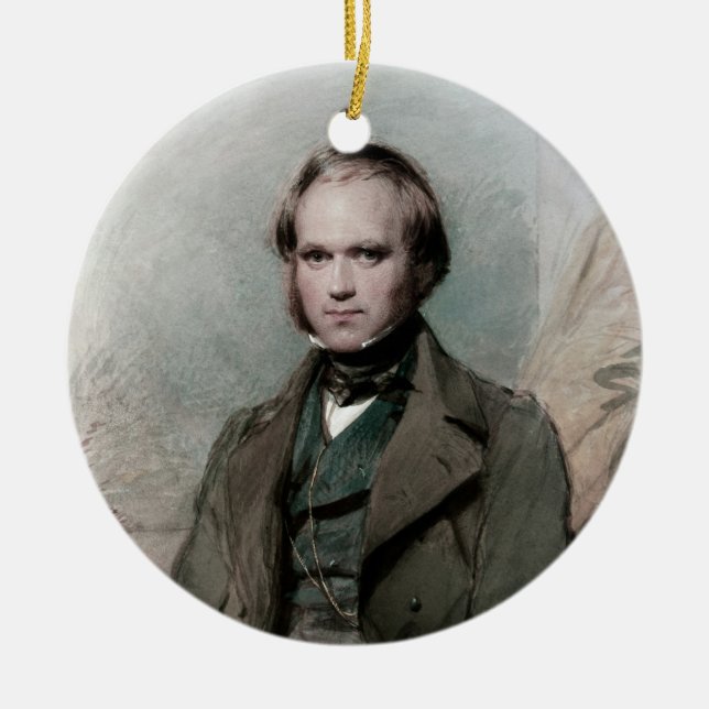 Young Charles Darwin Atheist A  Ornament (Front)
