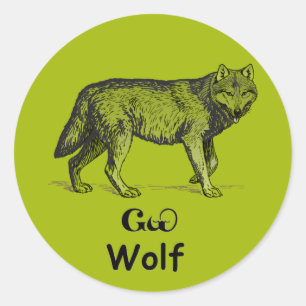 Young Cherokee Wolf Classic Round Sticker