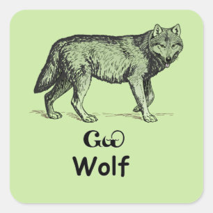 Young Cherokee Wolf Square Sticker