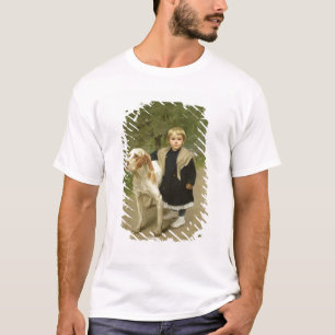 Young Child and a Big Dog (oil on canvas) T-Shirt
