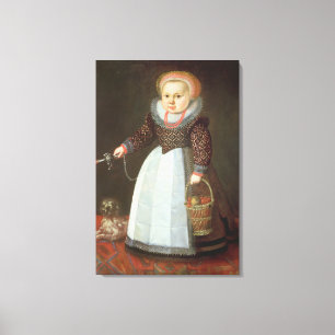 Young Child with a Dog Canvas Print
