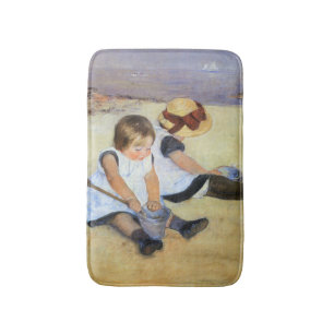 Young Children Playing on the Beach (Mary Cassatt) Bath Mat