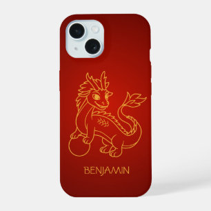 Young Chinese Dragon on Red iPhone 15 Case