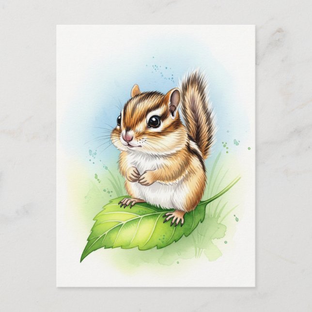 Young Chipmunk Baby Wild Animals Postcard (Front)