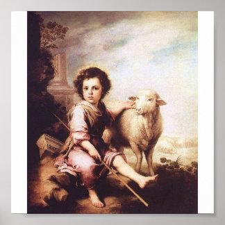 Young Christ as the good shepherd circa 1660 Poster