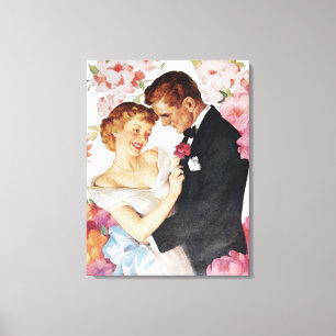 Young couple in formal wear canvas print