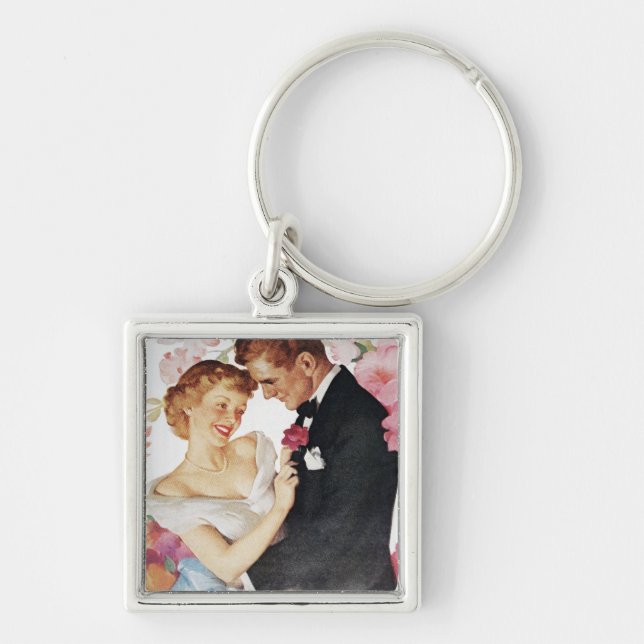 Young couple in formal wear keychain (Front)