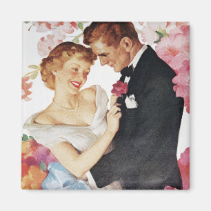 Young couple in formal wear magnet