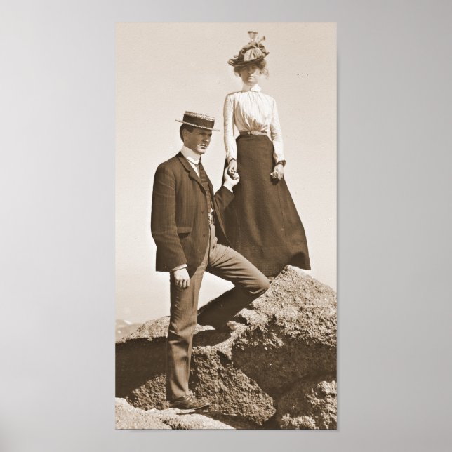 Young Couple Sepia 1915 Poster (Front)