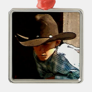Young Cowboy Christmas Ornament