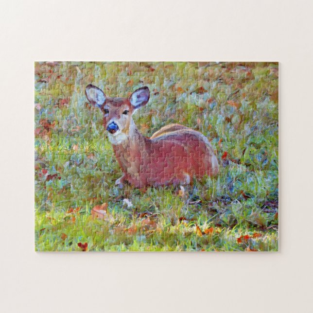 Young Deer Baby in a Meadow Art Puzzle (Horizontal)