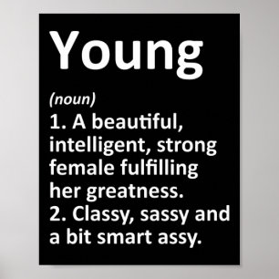 Young Definition Personalized Name Funny Christmas Poster