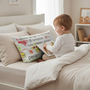 young designers kids hand drawn art lumbar pillow