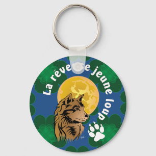 young dreamy wolf keychain
