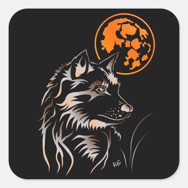 young dreamy wolf sticker (Front)
