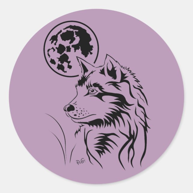 young dreamy wolf sticker (Front)