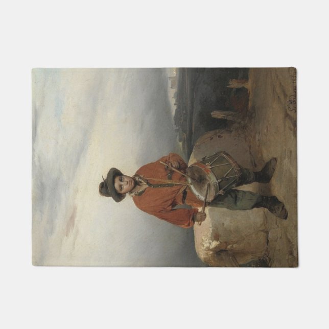 Young Drummer Boy (by Gerolamo Induno) Doormat (Front)