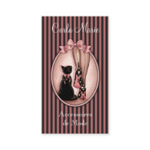 Young, elegant woman and black cat