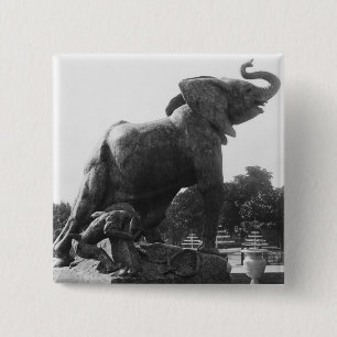 Young Elephant caught in a trap 2 Inch Square Button