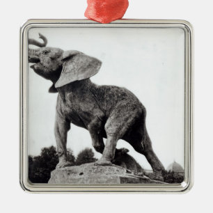Young Elephant Caught in a Trap Metal Ornament