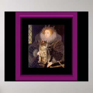 Young Elizabeth I and Cat Poster