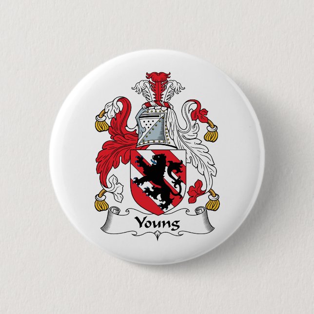 Young Family Crest 2 Inch Round Button (Front)