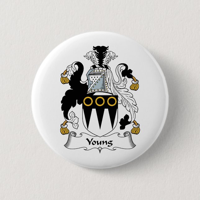 Young Family Crest 2 Inch Round Button (Front)