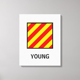 Young Family Name Nautical Flag Canvas Print