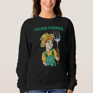 Young Farmer Farm Yard Tractor Harvest Agricultura Sweatshirt