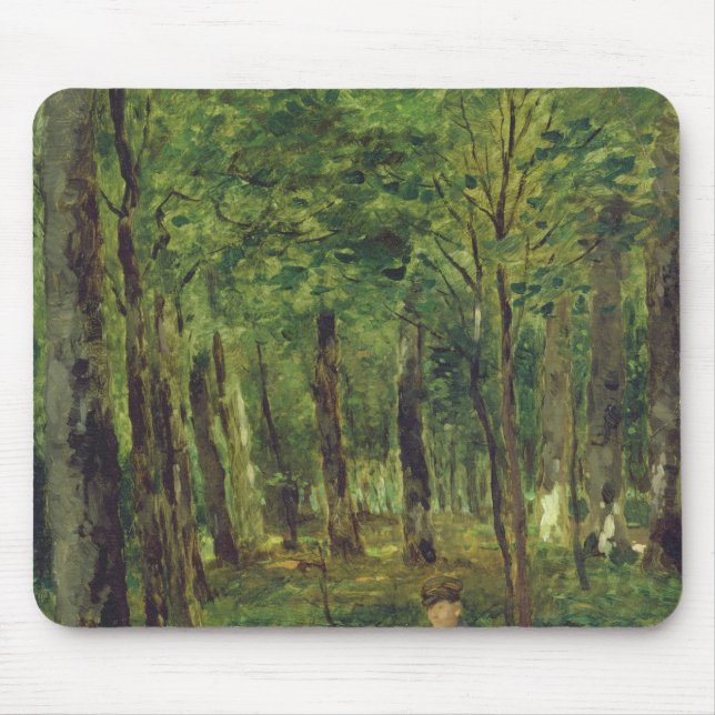 Young Farmer sitting in the Forest, 1878 Mouse Pad (Front)