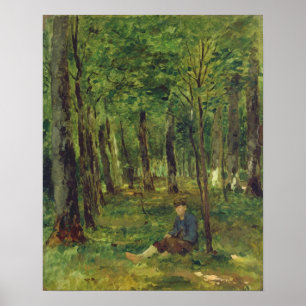 Young Farmer sitting in the Forest, 1878 Poster