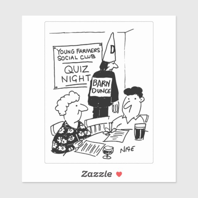 Young Farmers Night Dunce Cartoon. (Sheet)