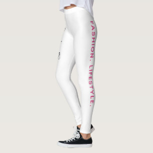 Young Fashion Girl - Sketch in Black, White & Pink Leggings