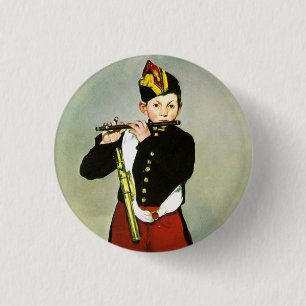 Young Flautist, or The Fifer Edouard Manet   1 Inch Round Button