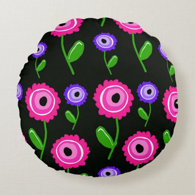Young Florals Round Pillow (Front)