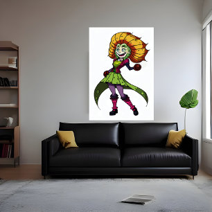 young flower Girl AI Art Poster