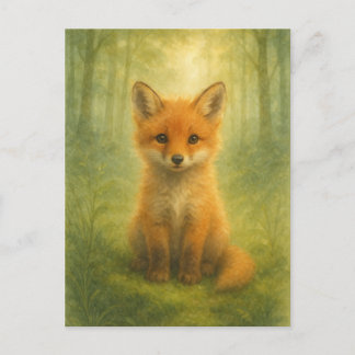 Young Fox Baby Wild Animals Postcard