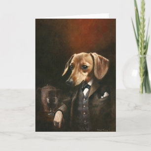 Young Gentleman Dachshund Greetings Card