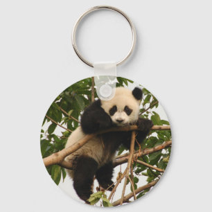 Young giant panda keychain