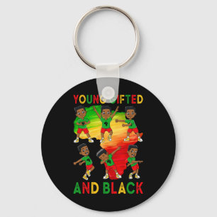 Young Gifted And Black Boys Kids Juneteenth Young Keychain