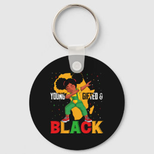 Young Gifted And Black Dabbing Girl Black History Keychain