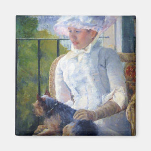 Young Girl and Her Dog, Mary Cassatt Magnet