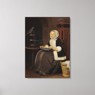 Young Girl at Work Canvas Print