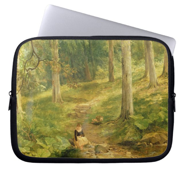 Young Girl Bathing her Feet Laptop Sleeve (Front)