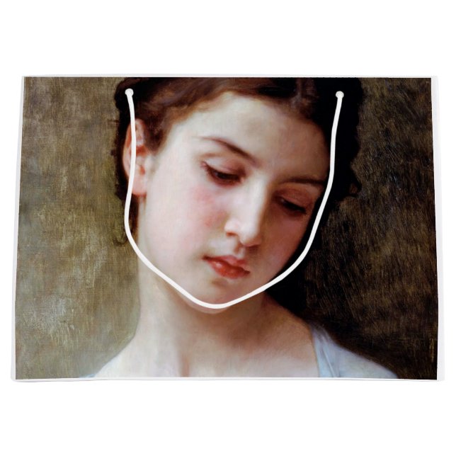 Young Girl, Bouguereau Large Gift Bag (Front)
