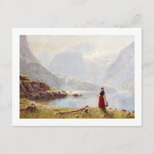 Young Girl By a Lake Postcard