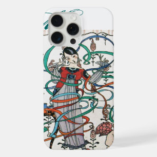 YOUNG GIRL ,COLORFUL RIBBON SWIRLS ,CUPID iPhone 15 PRO MAX CASE