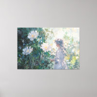 *~* Young Girl FLOWERS TV2 Stretched Canvas Print
